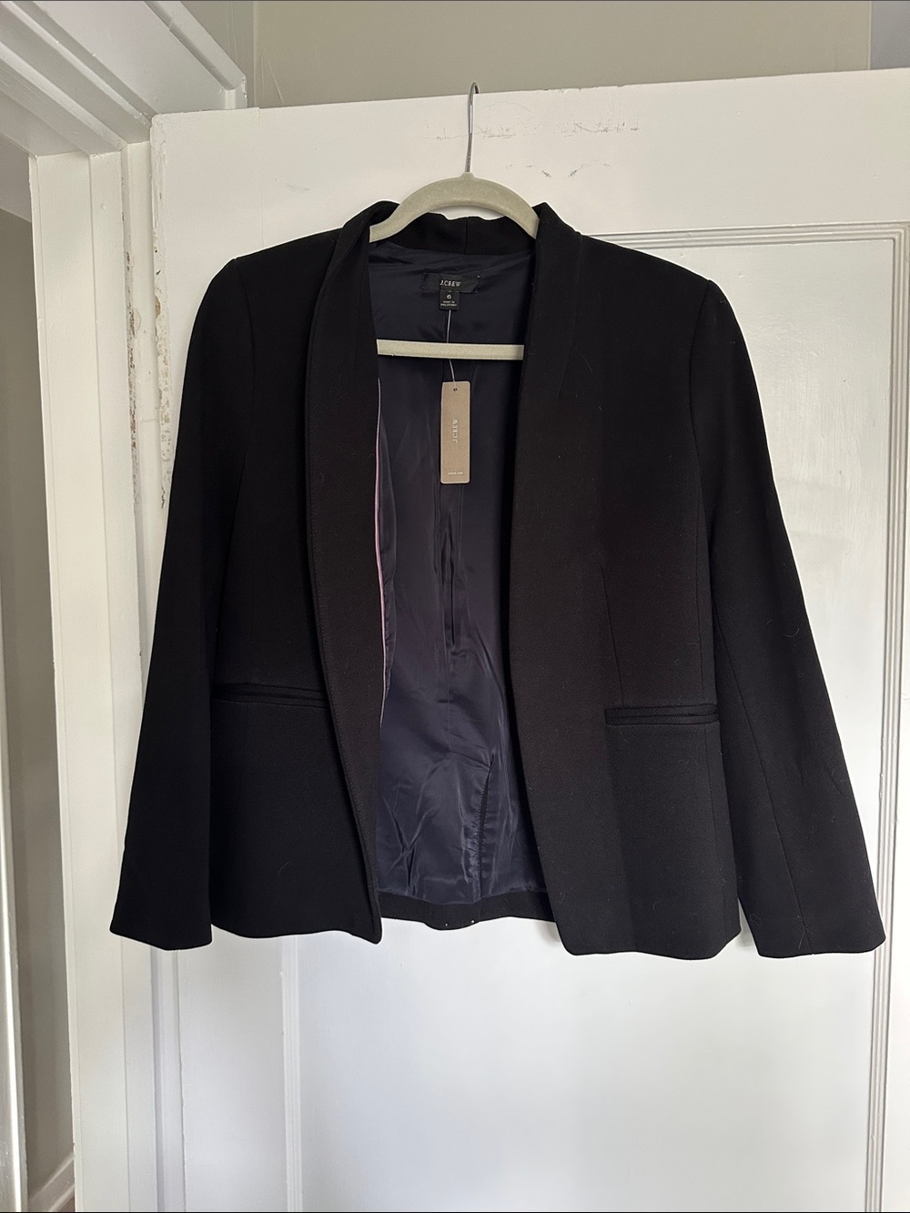 J. Crew Black Open-Front Shawl Collar Blazer